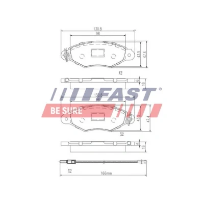 Image de FAST FT29532 Jeu de plaquettes frein Essieu avant avec palpeur d&#039;usure intégré CITROËN: Xsara 5 portes, Coupe, Break, RENAULT: Kangoo I