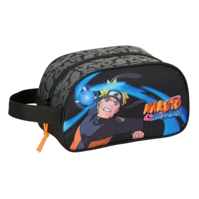 Image de Safta Naruto Trousse Scolaire Moyenne avec poignée, pour Enfant, Adaptable au Chariot, Facile à Nettoyer, Confortable et Polyvalent, qualité résistance, 26 x 12 15 cm, Noir, M,