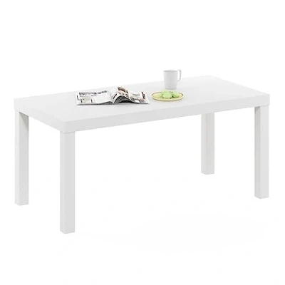 Image de Furinno Table basse, bois d&#039;ingénierie, blanc, 99,01 (L) x 44,5 (H) 48,01 (P) cm
