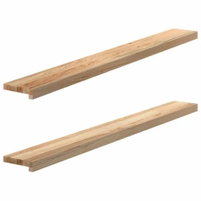 Image de vidaXL Appuis de fenêtre 2 pcs Bois chêne Massif Non traité, Rebord fenêtre, Appui en chêne,