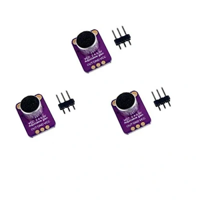 Image de DollaTek 3 Pcs Electret Microphone Amplificateur Module MAX4466 Gain Réglable Bleu Breakout Board pour Arduino