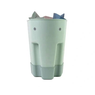 Image de Seau Rangement Jouets Salle de Bain Vert Eucalyptus