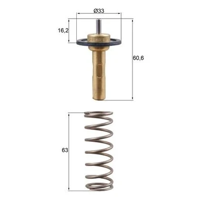 Image de MAHLE ORIGINAL TX 311 90D Thermostat d&#039;eau 90 33 avec joint d&#039;étanchéite VOLVO: V50, V40 3/5 portes, XC70 II Break