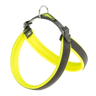 Image de Ferplast Harnais pour Chiens de Taille Moyenne Chien AGILA Fluo 4 avec Rembourrage Doux, système dégagement et d&#039;attache Rapide, Tour Poitrine 44 52 cm. Jaune