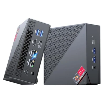 Image de NiPoGi AM06 Pro Mini PC АMD Ryzen 7 5800U(8C/16T, jusqu&#039;à 4,4 GHz), 16Go DDR4 512Go M.2 SSD Ordinateur de Bureau WiFi 6, Double LAN, 4K UHD Triple écran Tour avec VESA pour école/Bureau.