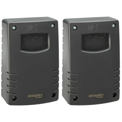 Image de Oktaplex Bela Set 2 Interrupteur crépusculaire extérieur avec minuterie d&#039;extinction IP65 230V anthracite capteur réglable