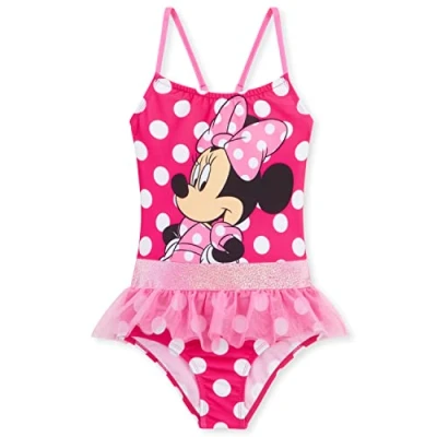 Image de Disney Maillot de Bain Fille, 1 Pièce Maillots Fille à Volant Ensemble (Rose Minnie, 2 3 Ans)