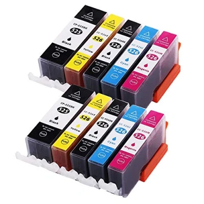Image de Caidi 10 PGI 525XL CLI 526XL Compatible avec Canon 525 526 Cartouches d&#039;encre pour Pixma MG5250 MG6150 MG5150 MG8150 MG5350 MG6250 MG5300 MX885 MX895 IP4950 IP4850 MG8250 MX715 IX6550