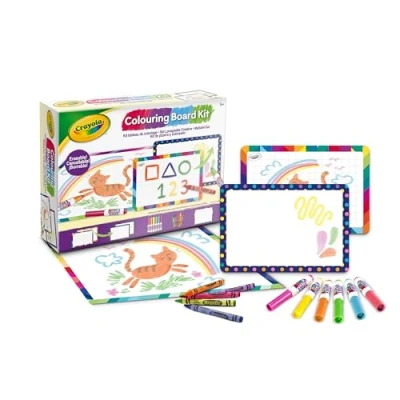 Image de Crayola Kit Ardoises Blanches Créatives, pour Colorier et Écrire avec des Feutres Lavables Crayons lavables, Activité Créative Enfants, à partir de 5 ans, 04 2947