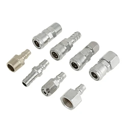 Image de 8PCS BSP 1/2&quot; Prise Pneumatique de Coupleur d&#039;Air et Kit Prise,Raccords à Connexion Rapide Type Industriel C Jeu