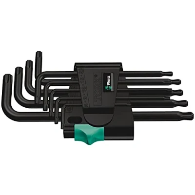 Image de Wera 05024242001 967 PKL/9 Jeu de clés mâles coudées TORX, BlackLaser, 9 pièces, Noir