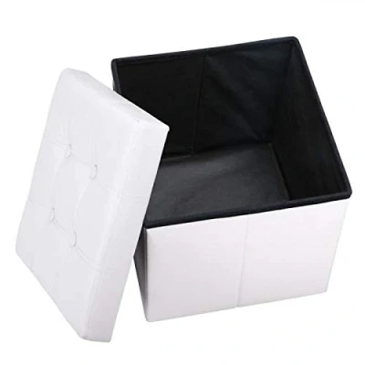 Image de IZTOSS Banc avec Espace de Rangement, Siège, Coffre Repose Pieds, Pliable (Blanc S)