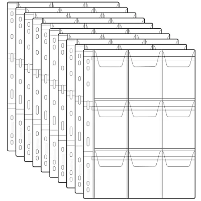 Image de Uncle Paul 90 Pages de pièces Monnaie Poche 9 grilles/Page Porte Badge Transparent Timbre Protecteur Fournitures Collecte 10 Feuilles CS03009
