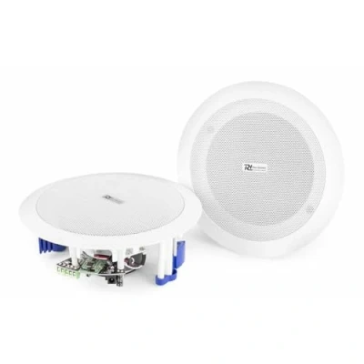 Image de Power Dynamics CSBT60 2 Haut Parleurs de Plafond Bluetooth, Livrés par Paire, 5,25&quot; 120 Watts/8 Ohms, 60 Watts, Design Élégant, Blancs, Enceintes Public Address, Sonorisation Professionnelle