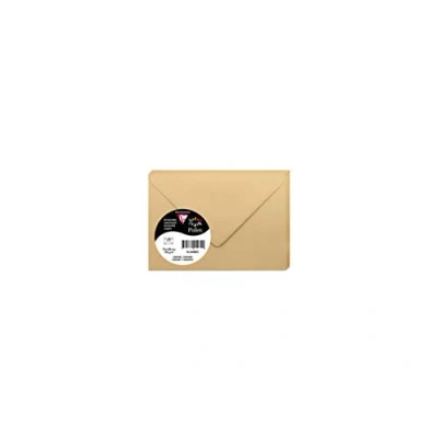 Image de Clairefontaine 5480C Paquet de 20 Enveloppes Gommées Format 7,5x10cm 120g/m² Coloris Caramel Invitation Evènements et Correspondance Gamme Pollen Papier Premium Lisse