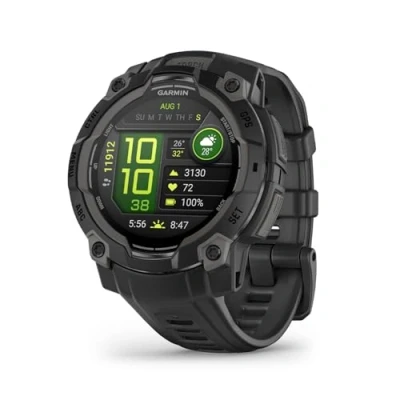 Image de Garmin Instinct E 45mm Robust designte, wasserdichte GPS Smartwatch mit 1,2&quot; Display für Outdoor, Laufen, Radfahren u.a. Pulsmessung, präziser Navigation und zahlreichen smarten Features