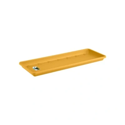 Image de Elho Barcelona Balconnière Soucoupe 70 pour Balcon &amp; Extérieur Ø 65.0 x H 2.8 cm Jaune/Jaune Miel