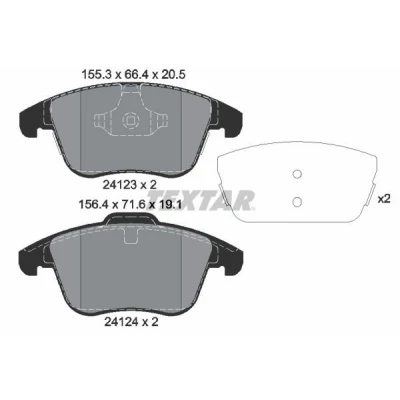Image de TEXTAR 2412305 Jeu de plaquettes frein non préparé pour indicateur d&#039;usure LAND ROVER: Range Rover Evoque, Evoque Cabriolet
