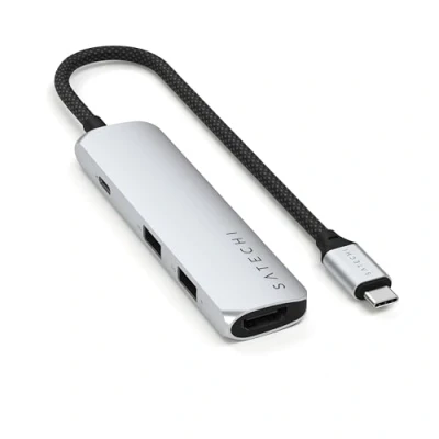 Image de Satechi ST P4SS hub &amp; concentrateur USB Type C 10000 Mbit/s Argent Neuf