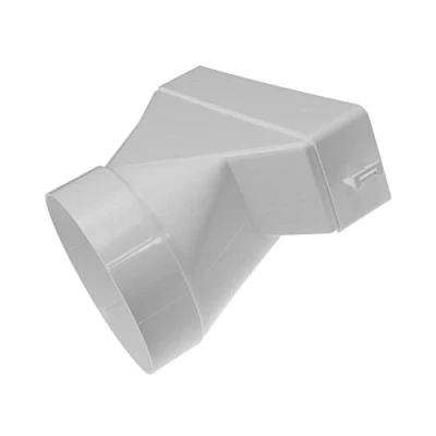 Image de Vent Systems 204 x 60 mm Connecteur de canal rectangulaire plat à Ø 125 rond Entrée tuyau horizontale courte, raccord sortie Chauffage refroidissement, ventilation Adaptateur