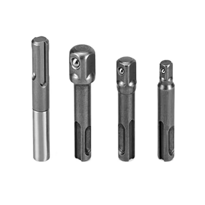 Image de QWORK 4pcs Adaptateur SDS Barre d&#039;Extension, 1/4&quot; 3/8&quot; 1/2&quot; Porte Douilles Hexagonale Connecteur d&#039;extension Carré