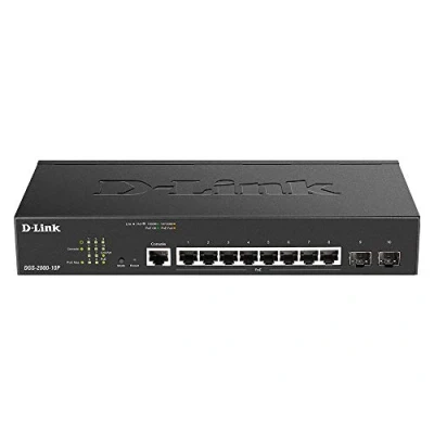 Image de D Link DGS 2000 10P commutateur réseau Géré L2/L3 Gigabit Ethernet (10/100/1000) Connexion Ethernet, supportant l&#039;alimentation Via ce Port (PoE) 1U Noir