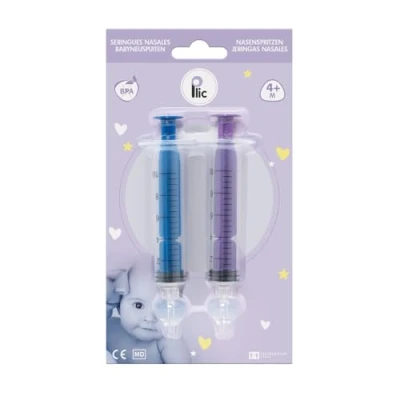 Image de Lot de 2 Seringues Lavage nasal Plic Care 10ml ● Nettoyage en Douceur et Toute Sécurité pour Bébés Enfants Embout souple sans BPA Réutilisables