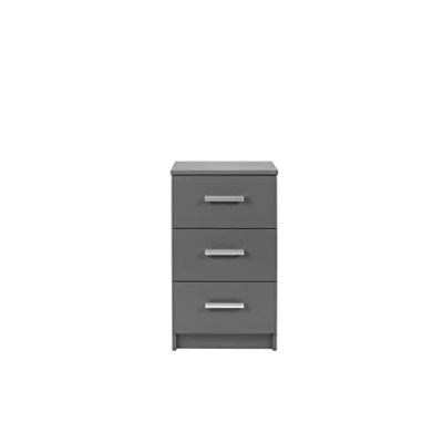 Image de Inter Link Commode Meuble d&#039;appoint Moderne 3 tiroirs Gris Elenzio 3S