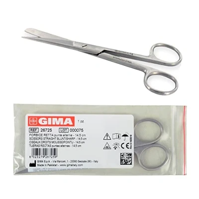 Image de GIMA Ciseaux Droits Bouts Ronds Pointus 14.5 Cm