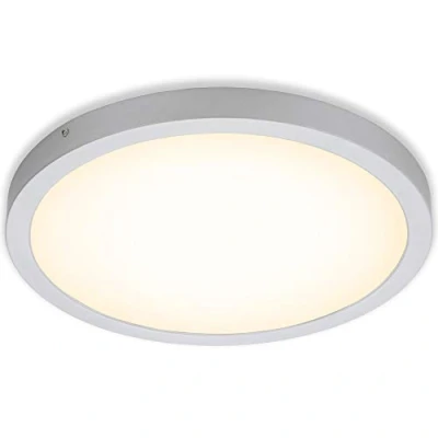Image de BRILONER 7143 014 Luminaire LED, Lampe de Plafond, plafonnier 24,5 Watt, 2.400 Lumen, 3.000 Kelvin, Rond, Chrome Mat, 405x32mm (DxH)