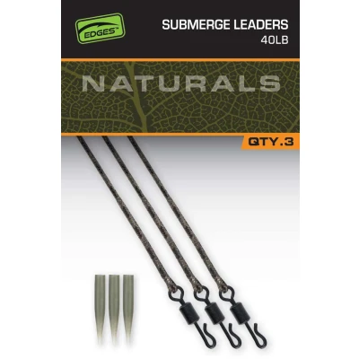 Image de Fox Naturals Submerged Leaders 40lb (3 pcs) Bas de ligne carpe