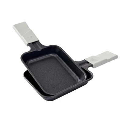 Image de Lot de 2 poêlons raclette rectangulaires manche Gris