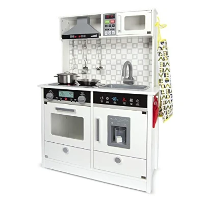 Image de Leomark Cuisine électronique Blanche en Bois Chambre Jeux D&#039;imitation Amusant à La Maison Accessoires White Modern Hauteur 94 cm