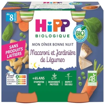 Image de HiPP Biologique Macaroni et Jardinière de Légumes 2 x 190 g