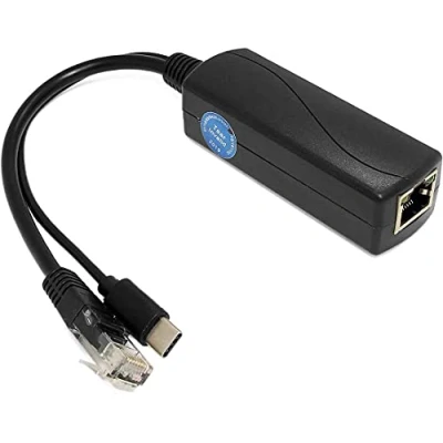 Image de REVODATA Gigabit PoE Splitter Type C 5V/3A, 48V vers USB 5V/3A Sortie, IEEE802.3af/at Standard 10/100/1000Mbps, Adaptateur Répartiteur pour Maison Intelligente/Pi 4B/4B+ (TYPEC0503G)