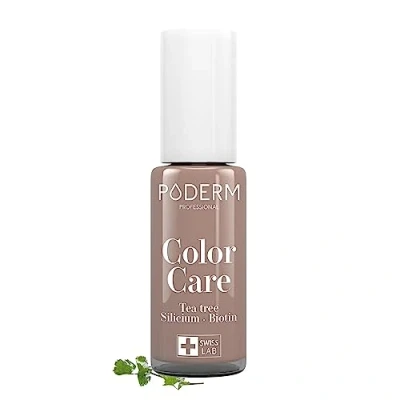Image de PODERM MYCOSE Ongles Vernis Couleur Taupe TEA TREE Prévention &amp; Traitement des Jaunes/Abîmés par SOIGNE COLORE Soin professionnel pied/main Facile/rapide Swiss Made