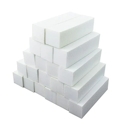 Image de Soleebee Bloc Block a Lime à Ongles et Polissoir Corindon matériel d&#039;épandage nail art Manucure 4 Faces (20 Pièces Blanc)
