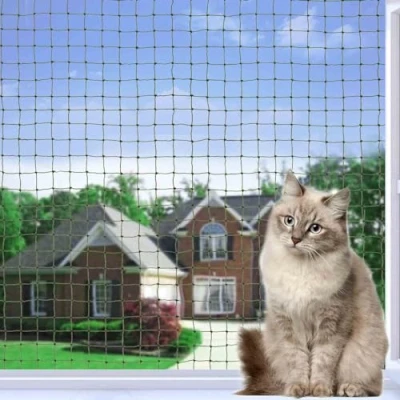 Image de Tatamiyya Filet pour Chat Balcon, 4 x 3 m Robuste Résistant aux morsures et déchirures UV intempéries balcons, terrasses fenêtres (Vert Olive)
