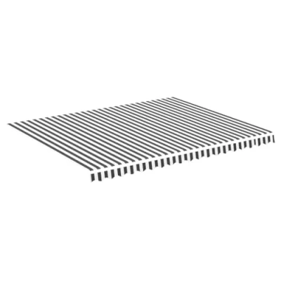 Image de vidaXL Tissu de Remplacement pour Auvent Toile d&#039;Auvent Rechange Store Banne Jardin Terrasse Extérieur Anthracite et Blanc 4,5x3,5 m