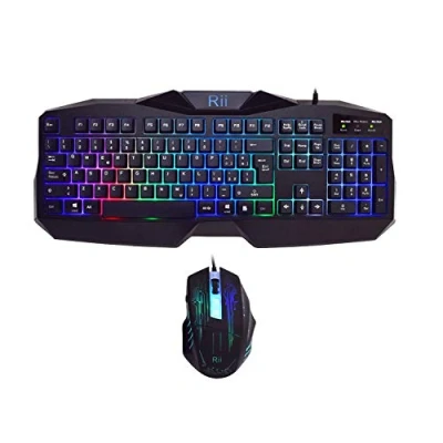 Image de Rii Gaming RK400 Clavier italien de jeu + souris 2000 dpi (rétroéclairage à LED 7 couleurs)