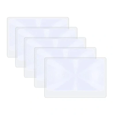 Image de Molain Loupe de poche x3 5 lentilles Fresnel portables pour cartes crédit portefeuille bijoux d&#039;aide à la lecture