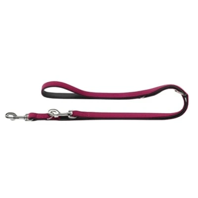 Image de Hunter Softie Laisse en Nickel/Cuir Kunstleder Nubuk Polyuréthane pour Chien Noir Framboise 20 200 cm