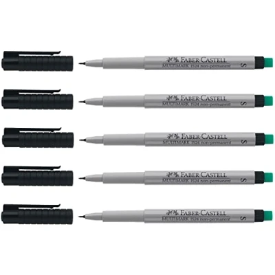 Image de FABER CASTELL Multimark 152499 S Lot de 5 marqueurs non permanents Noir