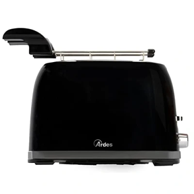 Image de Ardes ARTOAST03 TOSTO PRESTIGE Grille Pain 2 Tranches Inserts Inox 3 Fonctions de Cuisson et Minuterie 7 Modes Grillage avec Pinces Récupérateur Miettes Amovible Enrouleur Cordon