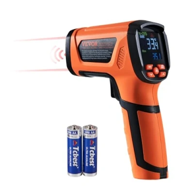 Image de VEVOR Thermomètre Infrarouge Double Laser 50:1 Pistolet de Température Sans Contact 40C 1500C Portable Émissivité Réglable Pour Fusion des Métaux/Cuisson/Four à Pizza/Moteur (Pas les Humains)