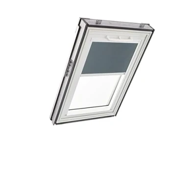 Image de Store d&#039;obscurcissement Roto ZRV Occultation Presque Totale Rail de Guidage Blanc pour Les Fenêtres Toit la série Q avec Taille 055/078 05/07 Gris Foncé