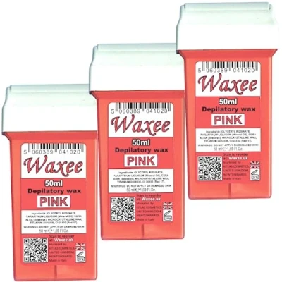Image de 3 x 50ml Roll On Cire Epilation à la Rose Waxee, Compatibles Veet EasyWax, Recharges de Chaude Bras &amp; Jambes