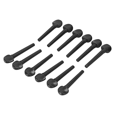 Image de 12 Pièces ébène Tunning String Peg 8.7cm Accessoires de Remplacement Réglage en Bois avec Fisheye D&#039;ébène pour Violon Oud