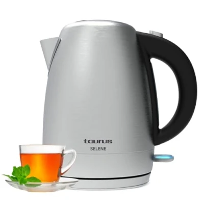 Image de Taurus Selene Bouilloire électrique 2200W, 1,7L, Arrêt automatique, Range cordon, LED, Nettoyage facile, Inox anti traces de doigts