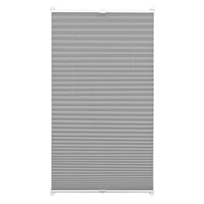 Image de GARDINIA Store Plissé à Clipser, Opaque, Kit de Montage Inclus, 2 Rails EASYFIX, Ardoise, 65 x 130 cm (BxH)
